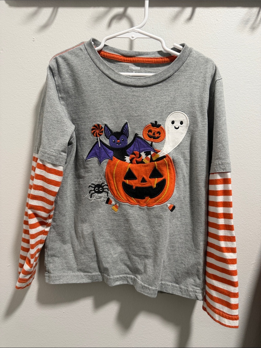 Gymboree Gray Long-Sleeve Halloween Top